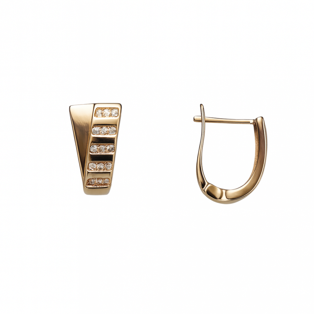 Auksiniai auskarai su cirkoniu