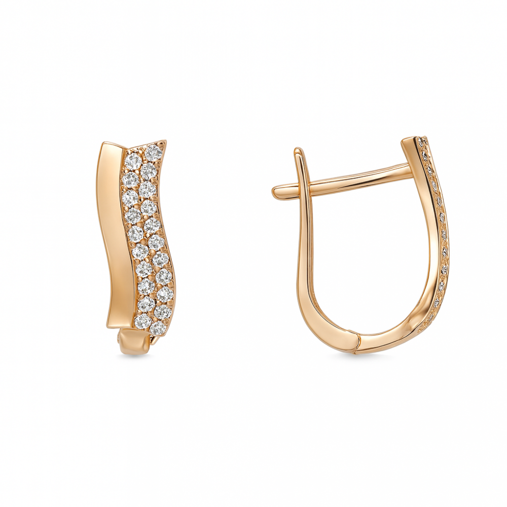 Auksiniai auskarai su cirkoniu