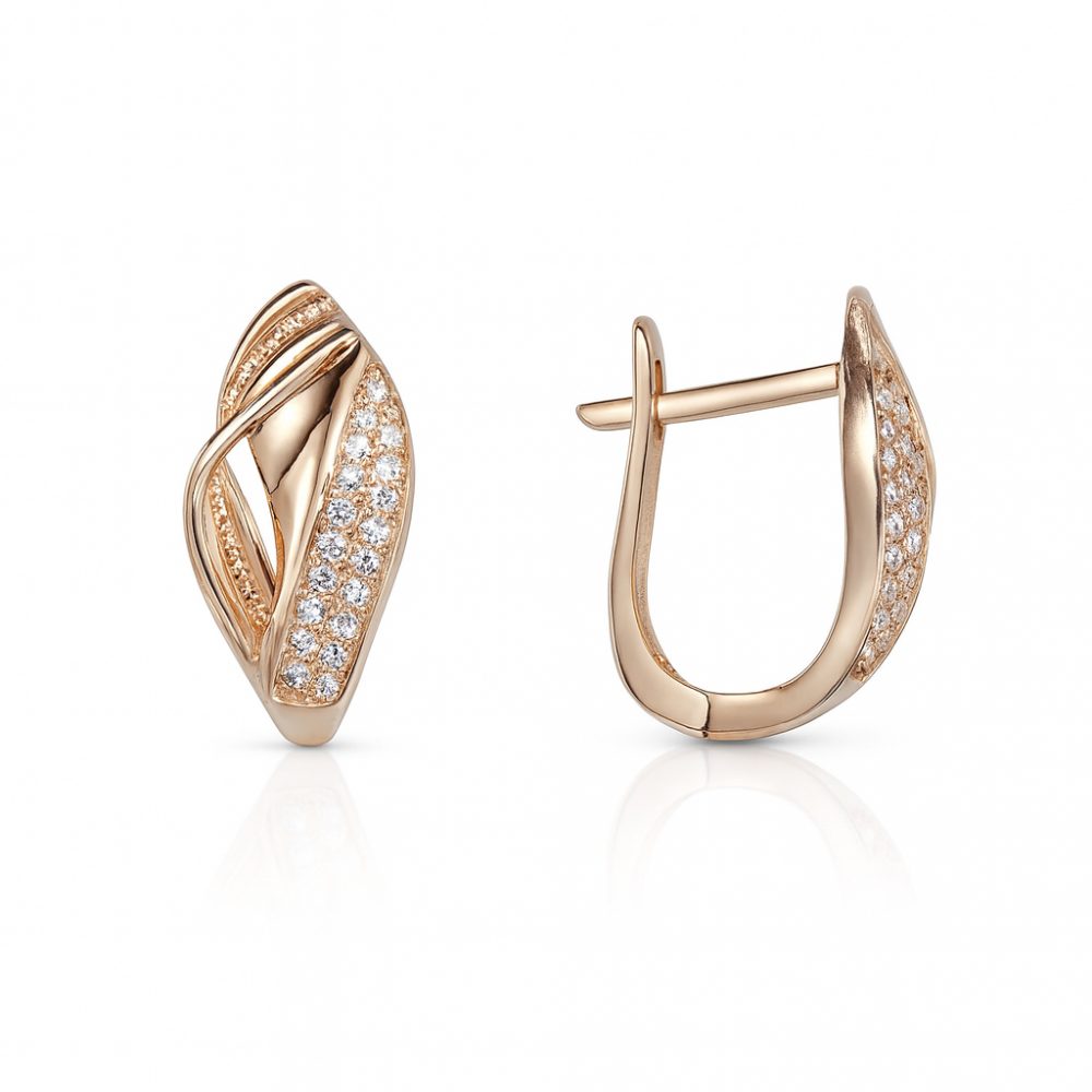 Auksiniai auskarai su cirkoniu