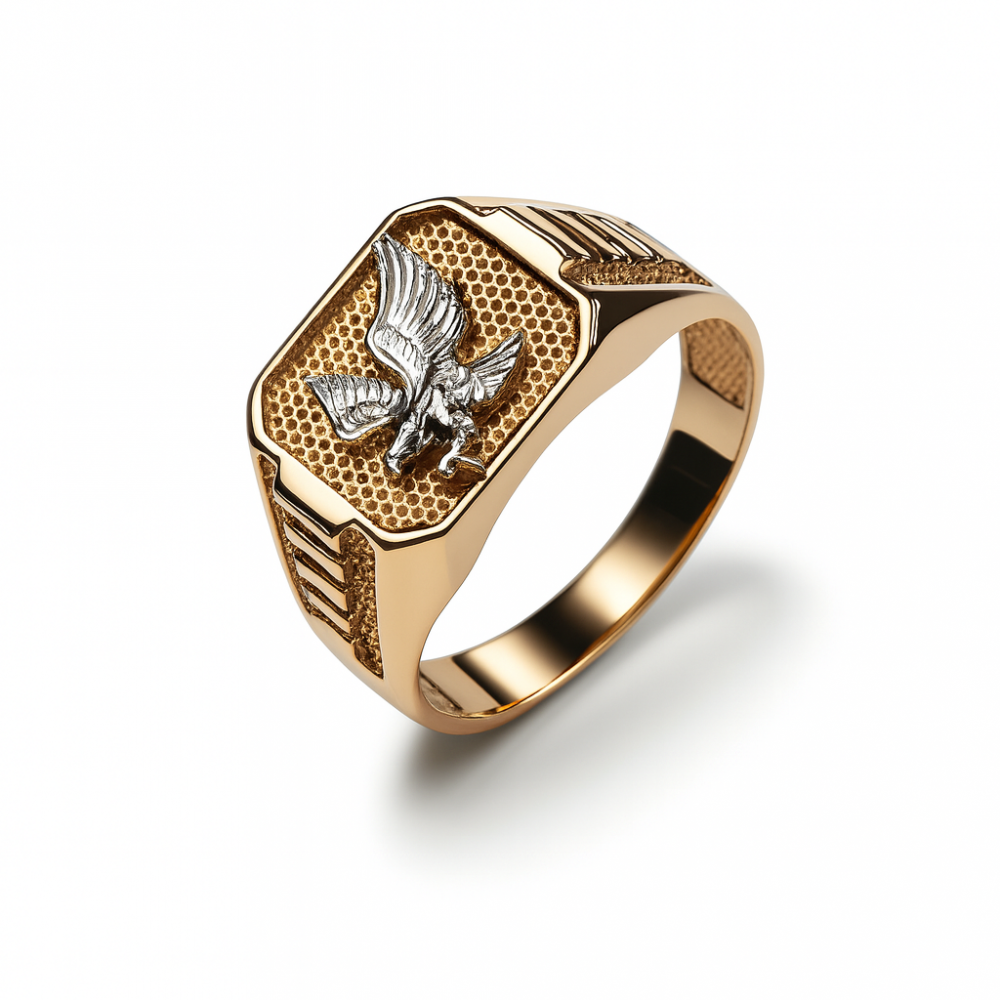 Golden men's ring