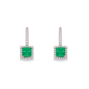 Golden earrings with precious stones