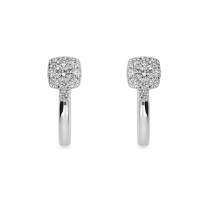 Golden earrings with precious stones
