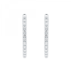 Golden earrings with precious stones
