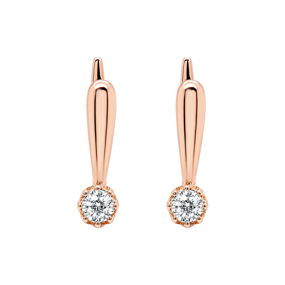 Golden earrings with precious stones