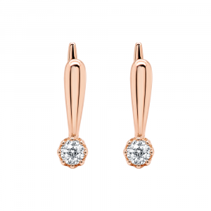 Golden earrings with precious stones