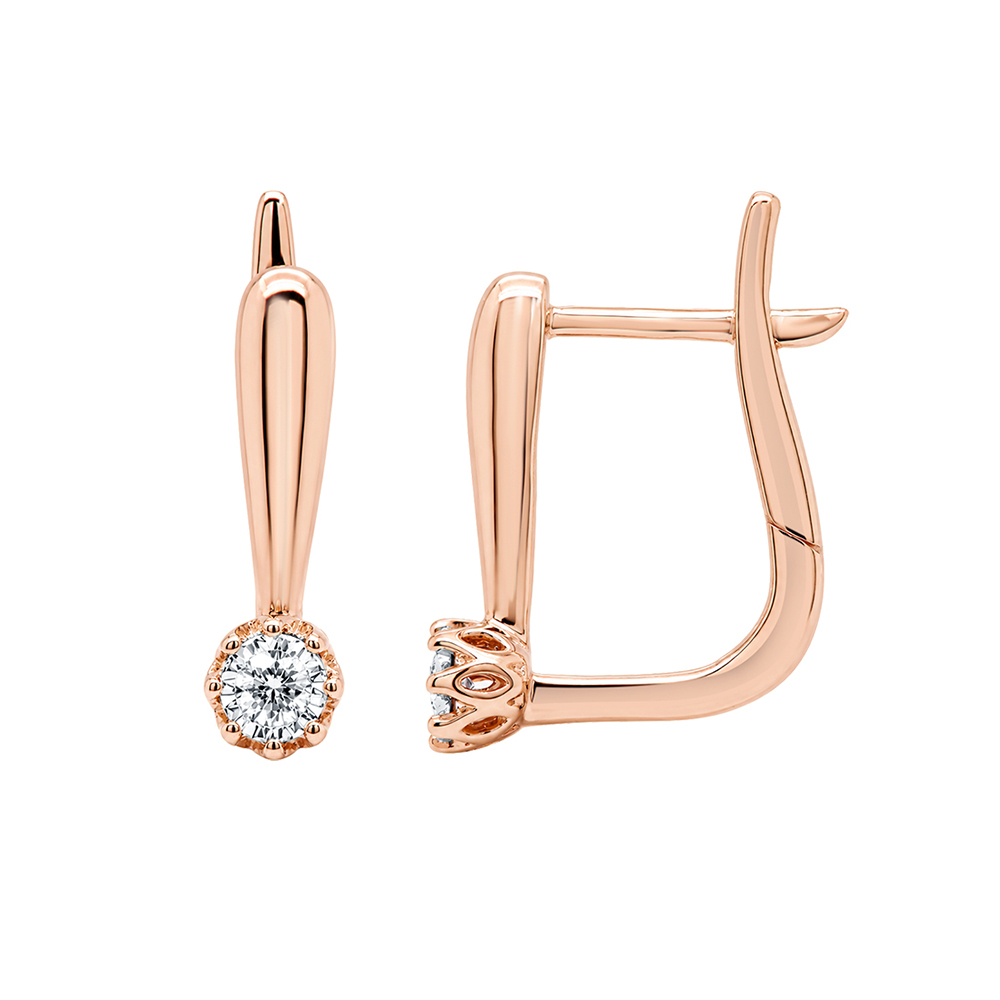 Golden earrings with precious stones