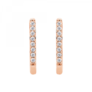 Golden earrings with precious stones