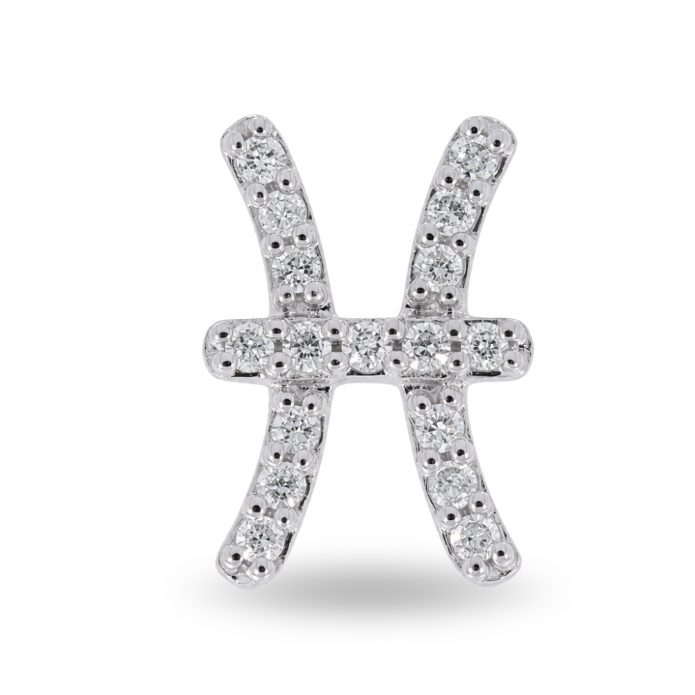 Gold diamond pendant ,,Pisces