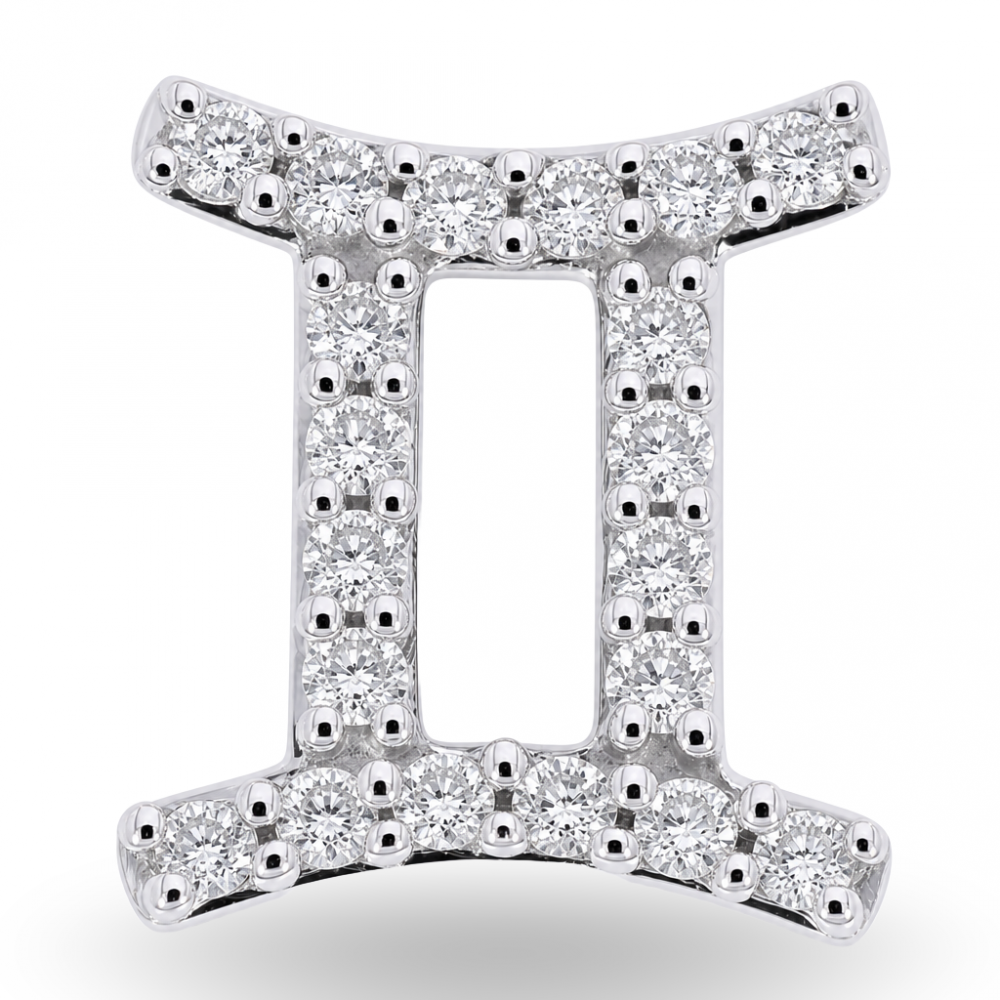 Gold pendant with diamonds ,,Gemini