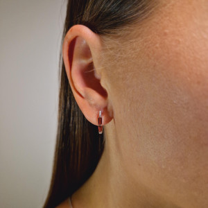 Golden earrings with garnet