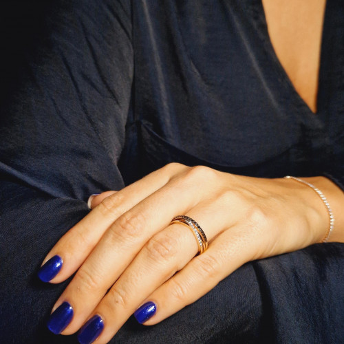 Gold ring with black diamond