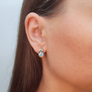 Gold earrings with topaz