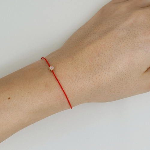 Red thread bracelet with zircon