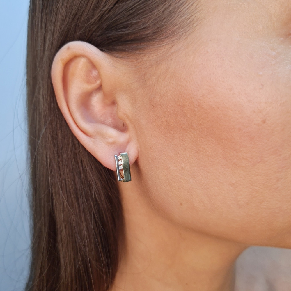 Auksiniai auskarai su cirkoniu