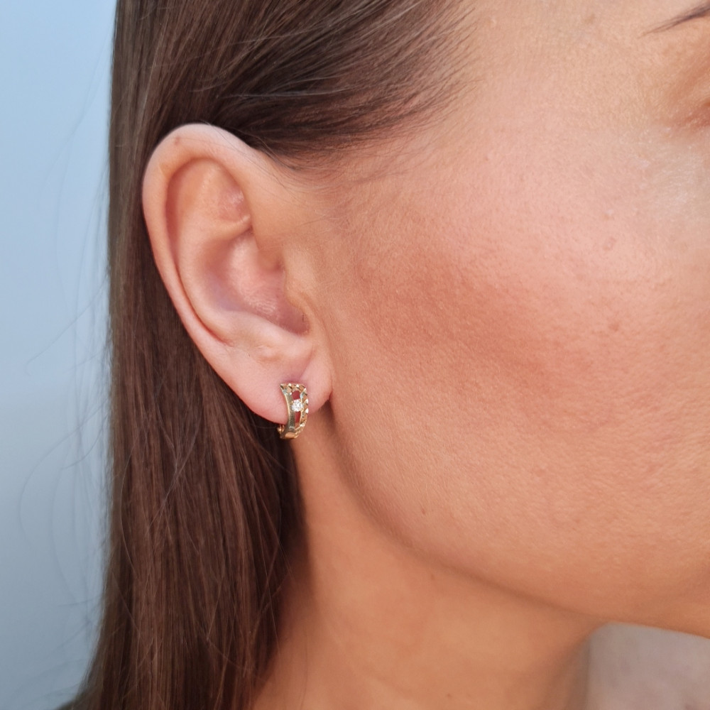 Auksiniai auskarai su cirkoniu