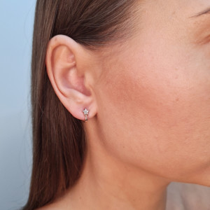 Золотые серьги с цирконом