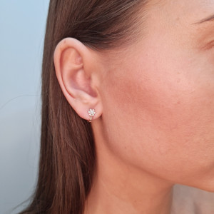 Золотые серьги с цирконом