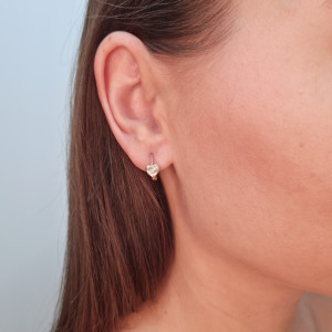 Gold earrings with zircon