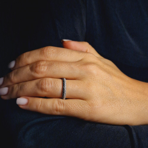 Gold ring with black diamond