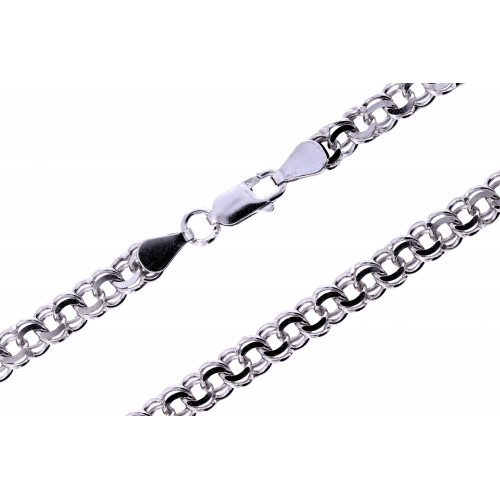 Silver bismarck weave chain