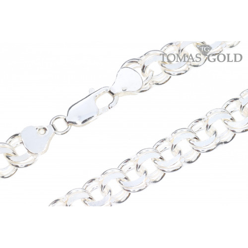 Silver bismarck weave chain