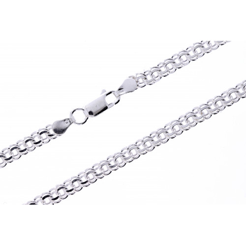 Silver bismarck weave chain