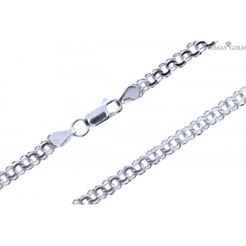 Silver bismarck weave chain