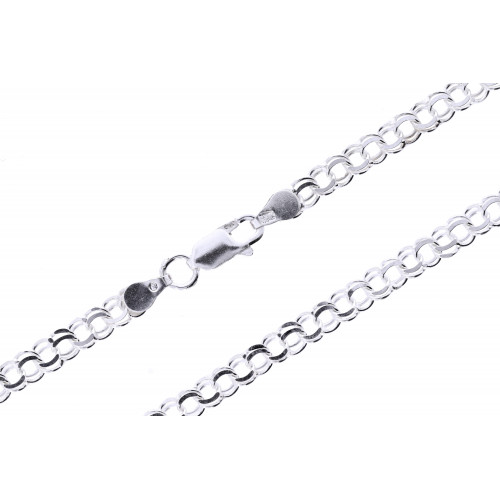 Silver bismarck weave chain