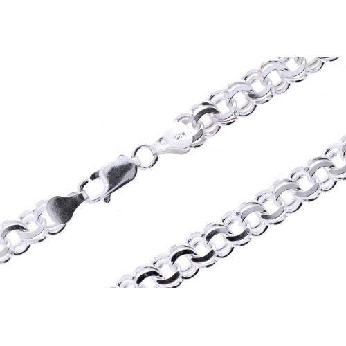 Silver bismarck weave chain