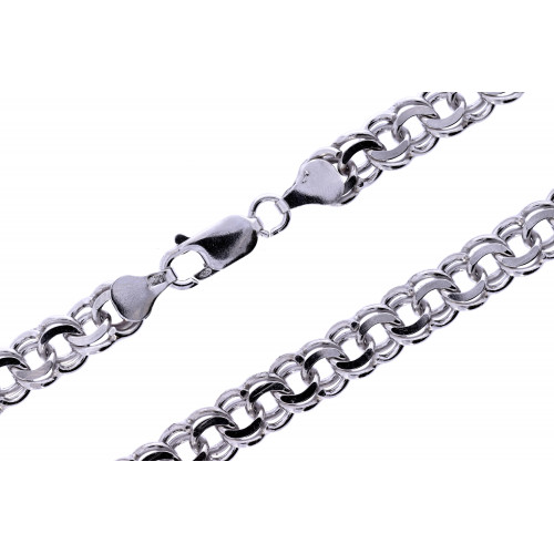 Silver bismarck weave chain