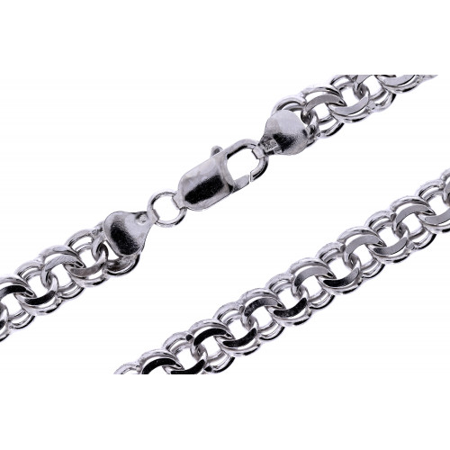 Silver bismarck weave chain