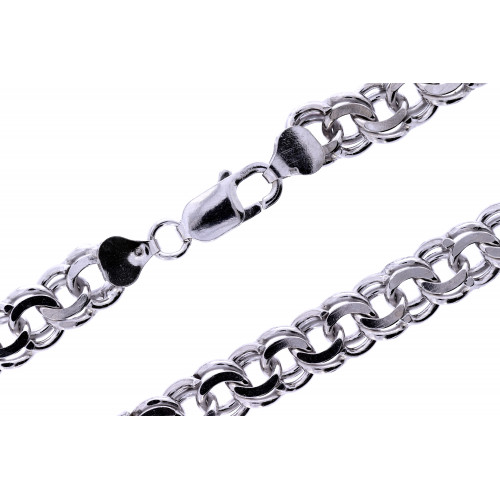 Silver bismarck weave chain