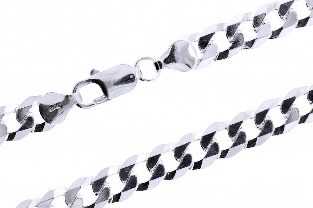 Silver gourmet weave chain