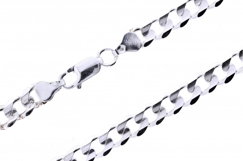 Silver gourmet weave chain