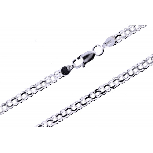 Silver bismarck weave chain