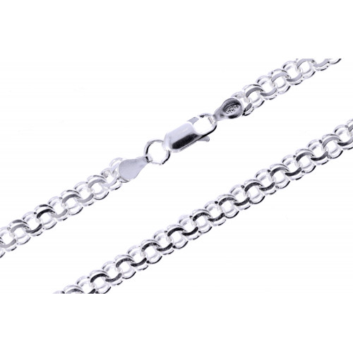 Silver bismarck weave chain