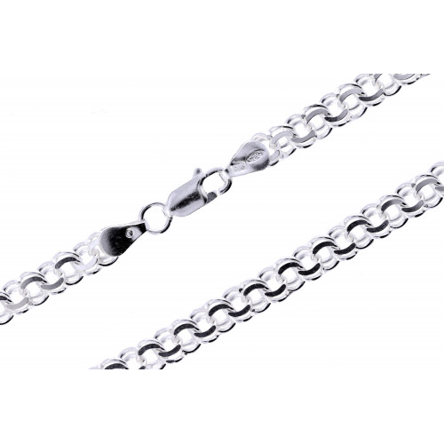 Silver bismarck weave chain