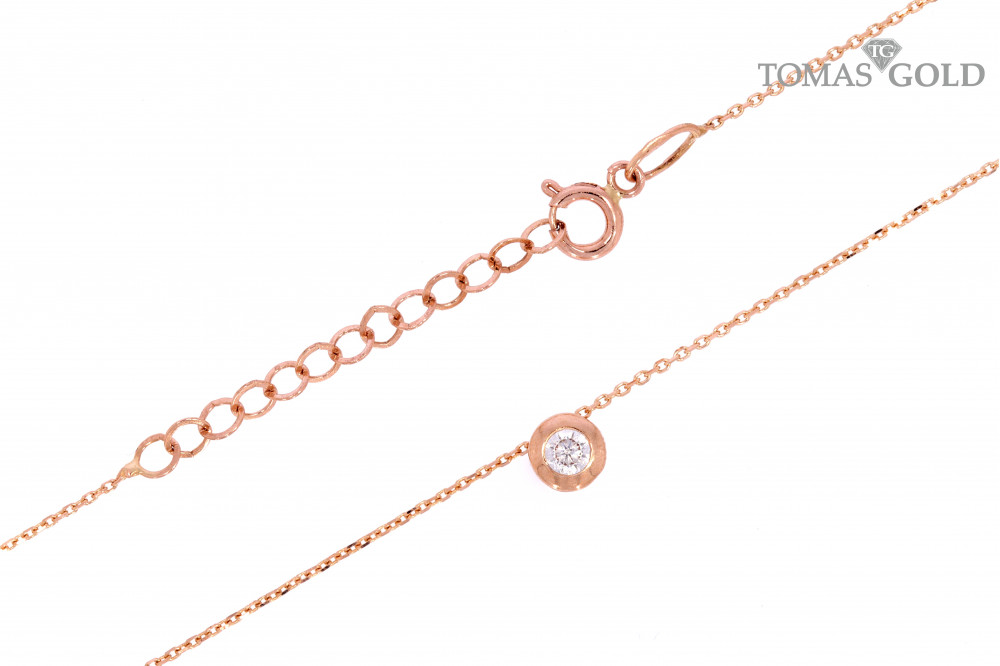 Gold chain with zircon