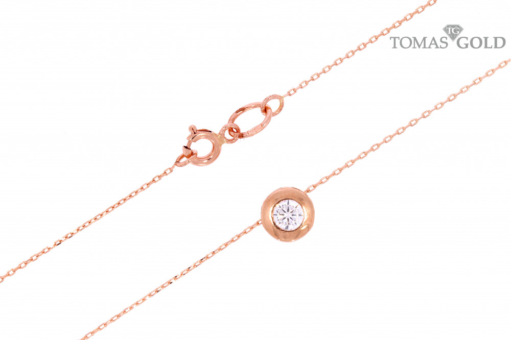 Gold chain with zircon