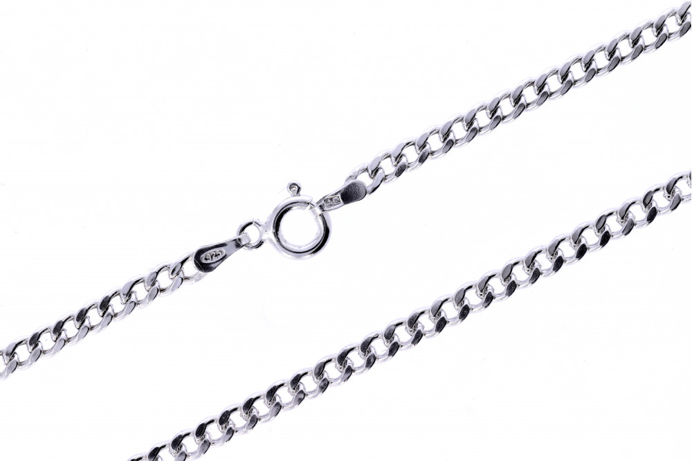 Silver gourmet weave chain