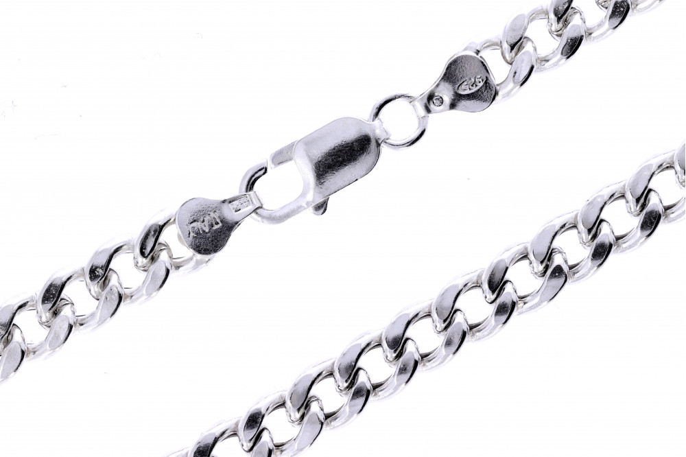 Silver gourmet weave chain