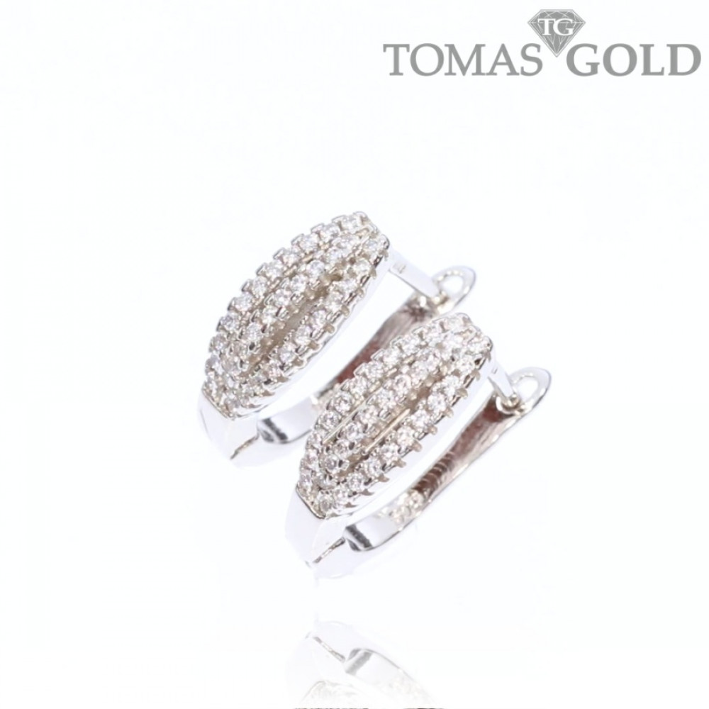 Серебряные серьги с цирконом