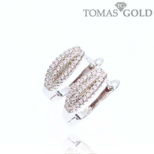 Серебряные серьги с цирконом