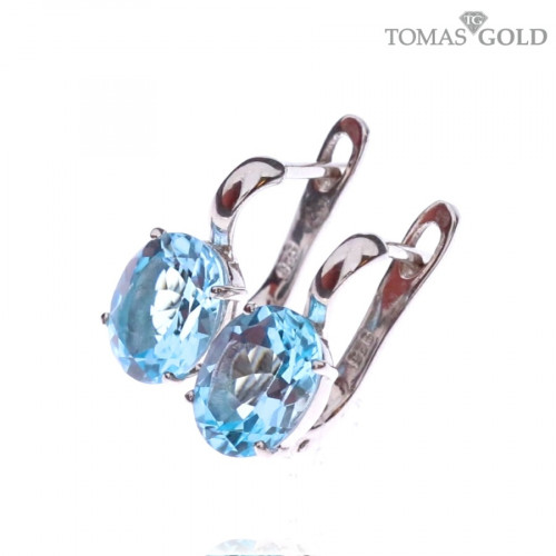 Серебряные серьги с топазом