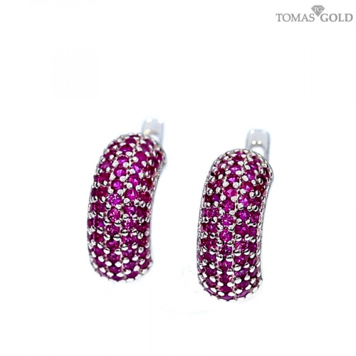 Серебряные серьги с цирконом