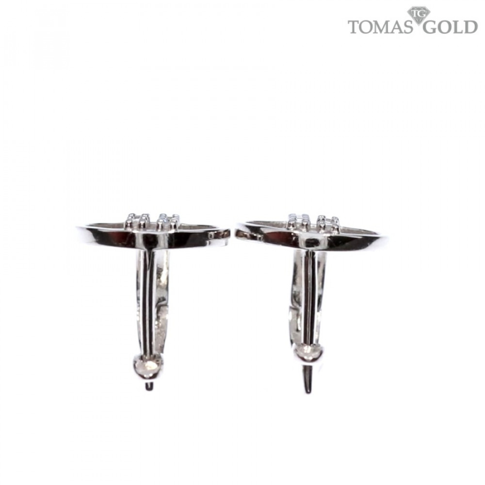 Silver earrings with zircon
