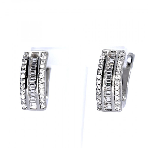 Серебряные серьги с цирконом