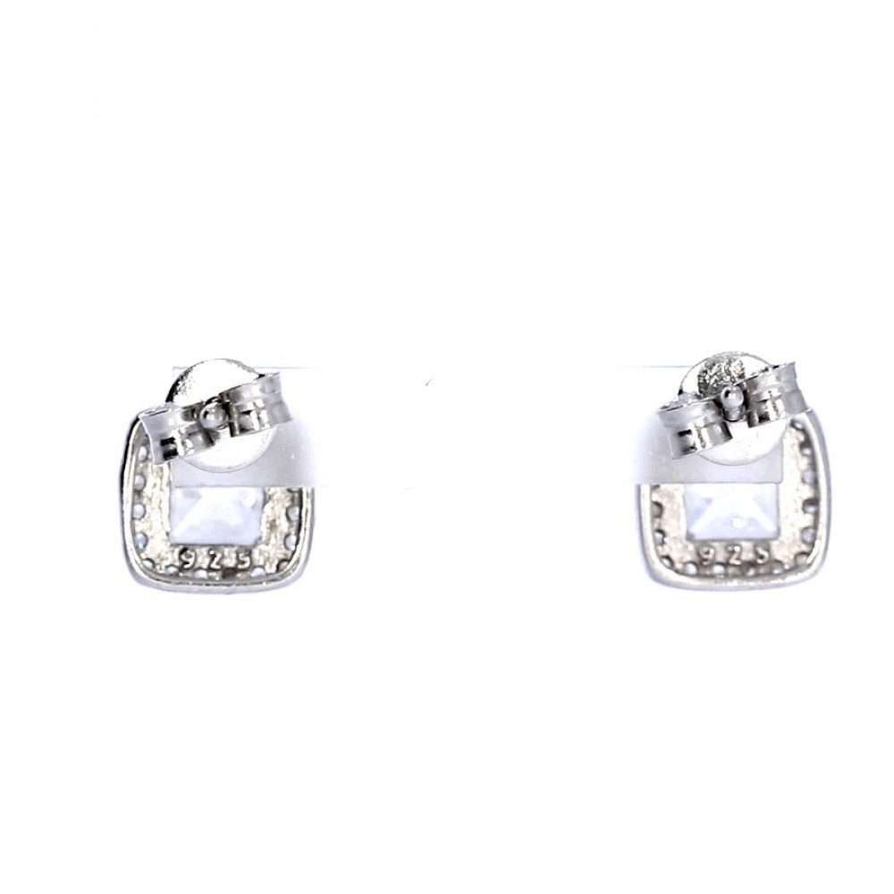 Серебряные серьги с цирконом