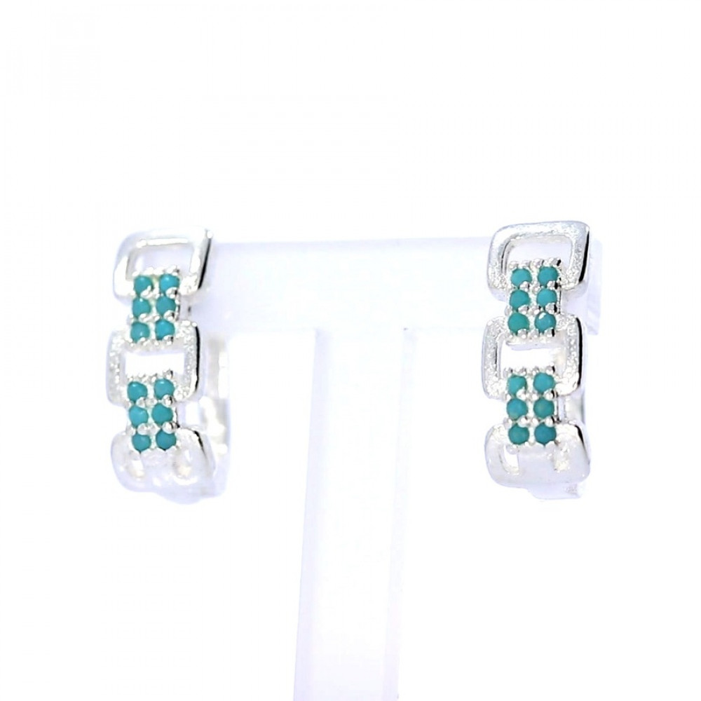 Silver earrings with zircon