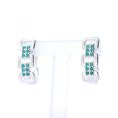 Silver earrings with zircon